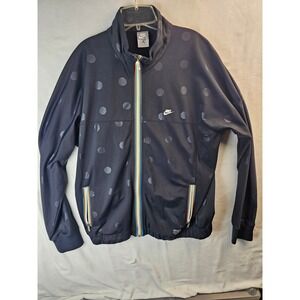 Nike Sportswear Mens XL Track Jacket Black Polka Dot Rainbow Zip 431548-010